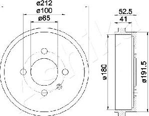 Ashika 56-00-0912 - Brake Drum car-mod.net