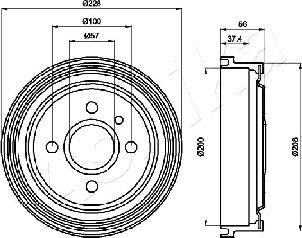 Ashika 56-00-0403 - Brake Drum car-mod.net