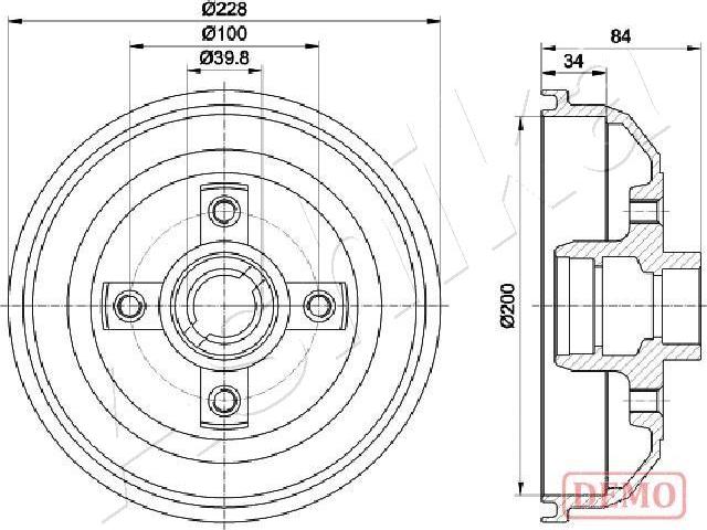 Ashika 56-00-0407C - Brake Drum car-mod.net