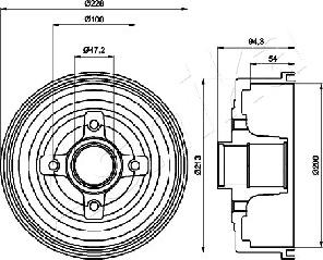 Ashika 56-00-0412 - Brake Drum car-mod.net