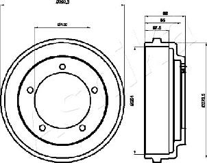 Ashika 56-00-0316 - Brake Drum car-mod.net