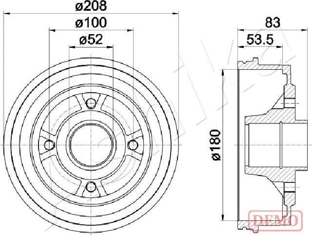 Ashika 56-00-0709C - Brake Drum car-mod.net