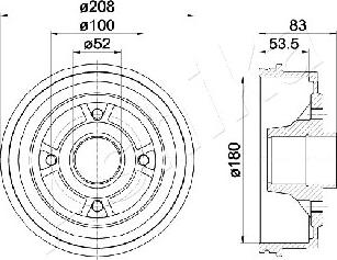 Ashika 56-00-0709 - Brake Drum car-mod.net