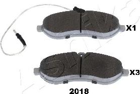 Ashika 50-02-2018 - Brake Pad Set, disc brake car-mod.net