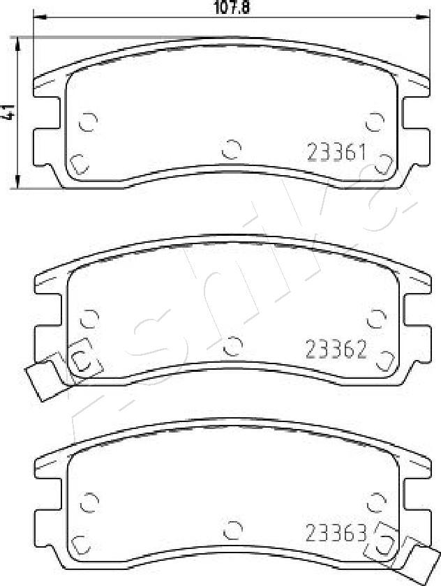 Ashika 50-0W-W20 - Brake Pad Set, disc brake car-mod.net