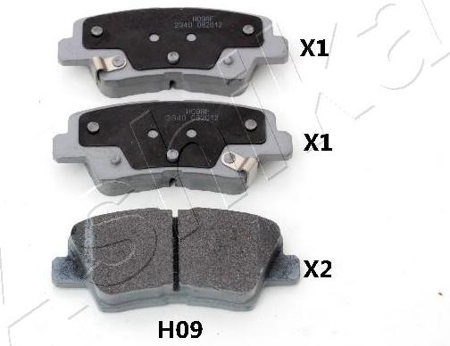 Ashika 51-0H-H09 - Brake Pad Set, disc brake car-mod.net