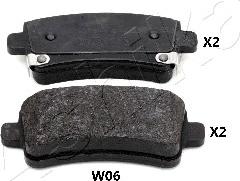 Ashika 51-0W-W06 - Brake Pad Set, disc brake car-mod.net