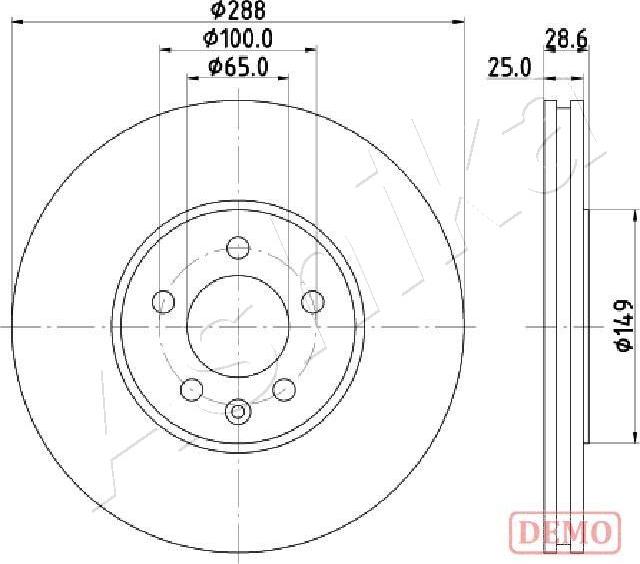 Ashika 60-00-0950C - Brake Disc car-mod.net