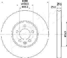 Ashika 60-00-0950 - Brake Disc car-mod.net