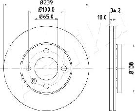 Ashika 60-00-0952 - Brake Disc car-mod.net