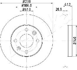 Ashika 60-00-0708 - Brake Disc car-mod.net