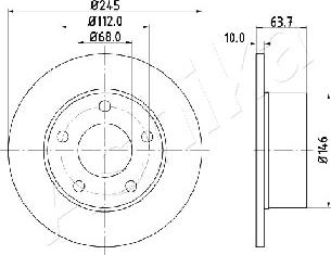 Ashika 61-00-0912 - Brake Disc car-mod.net