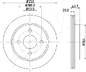 Ashika 61-00-0308 - Brake Disc car-mod.net