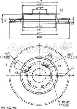 Ashuki 0990-0312 - Brake Disc car-mod.net