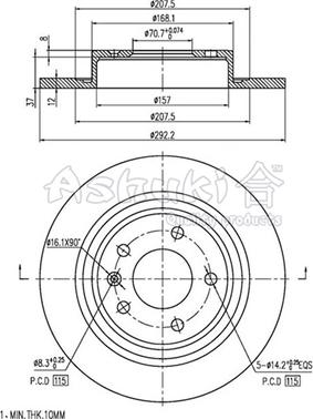 Ashuki 0993-1190 - Brake Disc car-mod.net