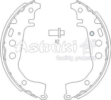 Ashuki 1050-1702 - Drum Brake Shoe Set car-mod.net