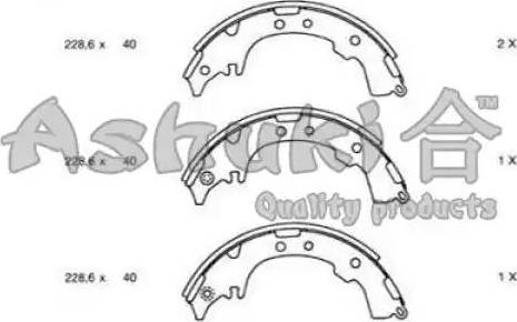 Ashuki 1050-8602 - Drum Brake Shoe Set car-mod.net
