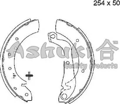 Ashuki 1050-2501 - Drum Brake Shoe Set car-mod.net