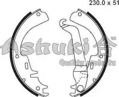 Ashuki 1050-2050 - Drum Brake Shoe Set car-mod.net