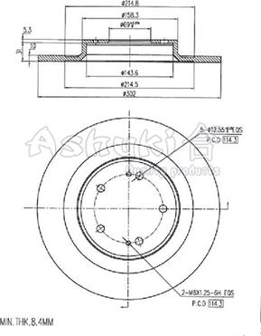 Ashuki C652-55 - Brake Disc car-mod.net