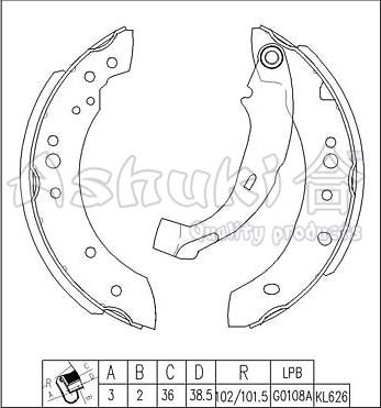 Ashuki C016-16 - Drum Brake Shoe Set car-mod.net