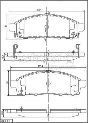 AISIN SN195P - Brake Pad Set, disc brake car-mod.net