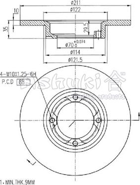 Ashuki D097-01 - Brake Disc car-mod.net