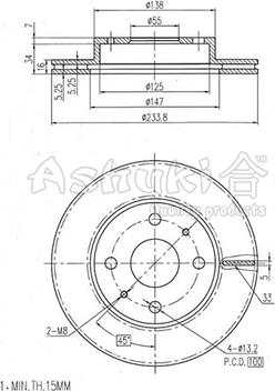 Ashuki D097-25 - Brake Disc car-mod.net