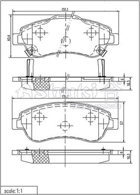 Ashuki H025-45 - Brake Pad Set, disc brake car-mod.net