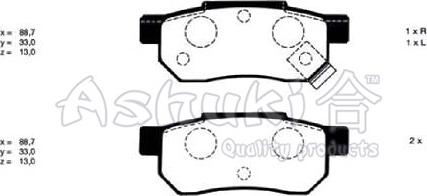 Ashuki H025-09 - Brake Pad Set, disc brake car-mod.net