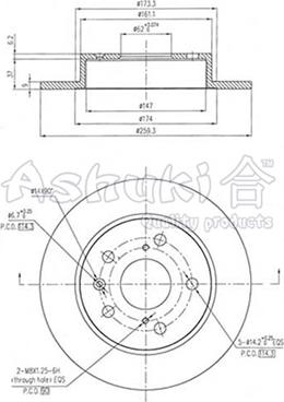 Ashuki K016-66 - Brake Disc car-mod.net