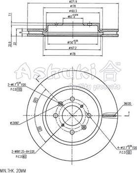 Ashuki K016-60 - Brake Disc car-mod.net