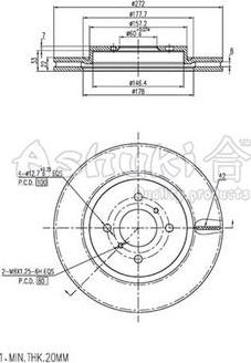 Ashuki K016-61 - Brake Disc car-mod.net