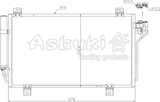 Ashuki M981-72 - Condenser, air conditioning car-mod.net