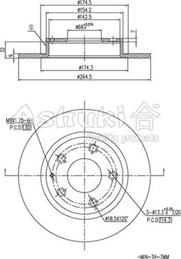 Ashuki M606-58 - Brake Disc car-mod.net