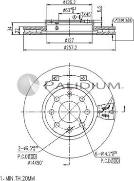 Ashuki P330-043 - Brake Disc car-mod.net