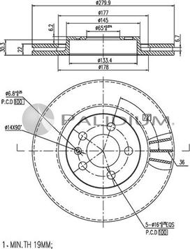 Ashuki P330-042 - Brake Disc car-mod.net