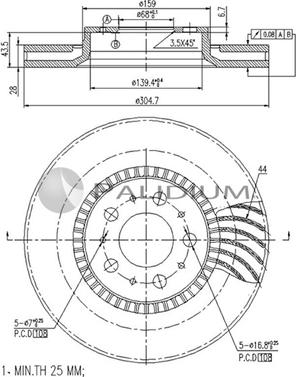 Ashuki P330-055 - Brake Disc car-mod.net