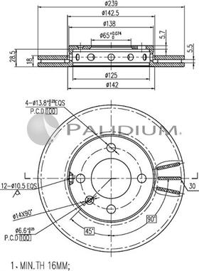 Ashuki P330-065 - Brake Disc car-mod.net