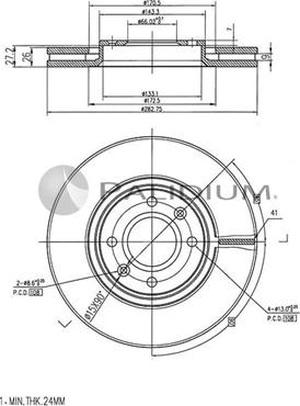 Ashuki P330-005 - Brake Disc car-mod.net