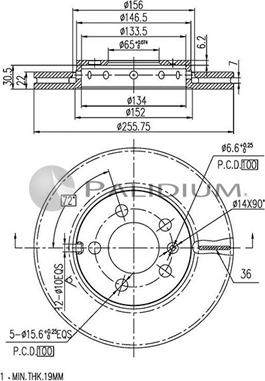 Ashuki P330-002 - Brake Disc car-mod.net