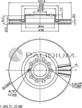 Ashuki P330-018 - Brake Disc car-mod.net