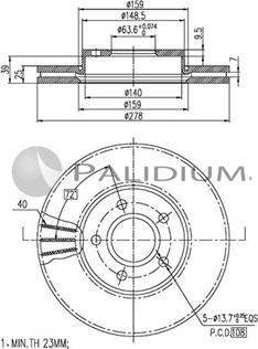 Ashuki P330-013 - Brake Disc car-mod.net