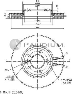 Ashuki P330-012 - Brake Disc car-mod.net