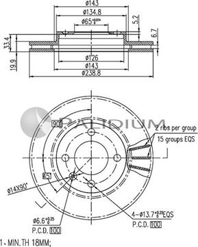 Ashuki P330-036 - Brake Disc car-mod.net