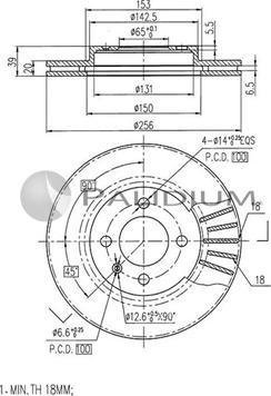 Ashuki P330-037 - Brake Disc car-mod.net