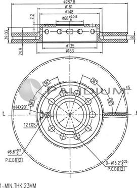 Ashuki P330-024 - Brake Disc car-mod.net