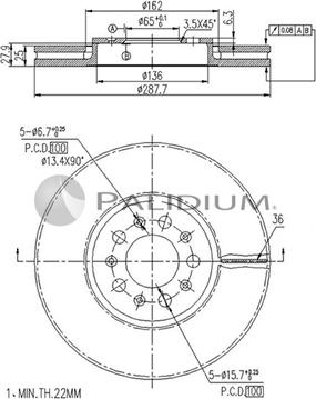 Ashuki P330-025 - Brake Disc car-mod.net