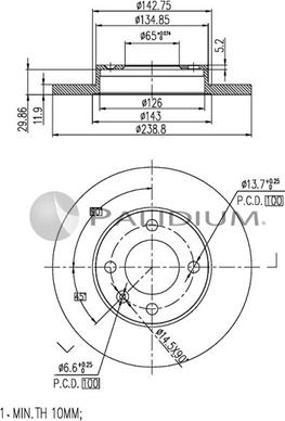 Ashuki P330-076 - Brake Disc car-mod.net