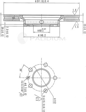 Ashuki P330-147 - Brake Disc car-mod.net
